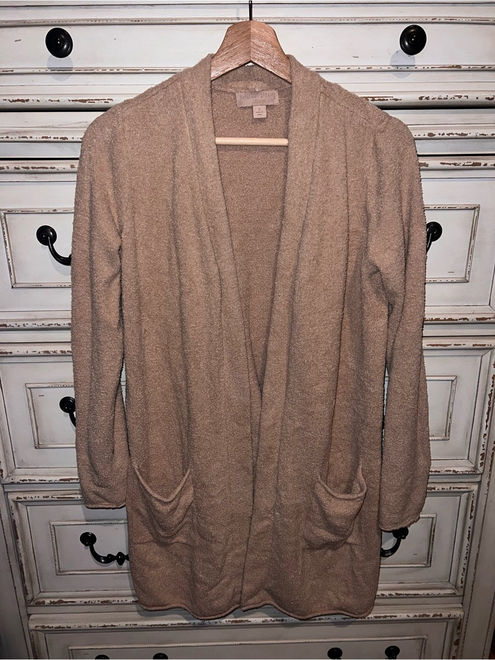 Barefoot Dreams Women's Open-Front Cardigan Sweater - Taupe